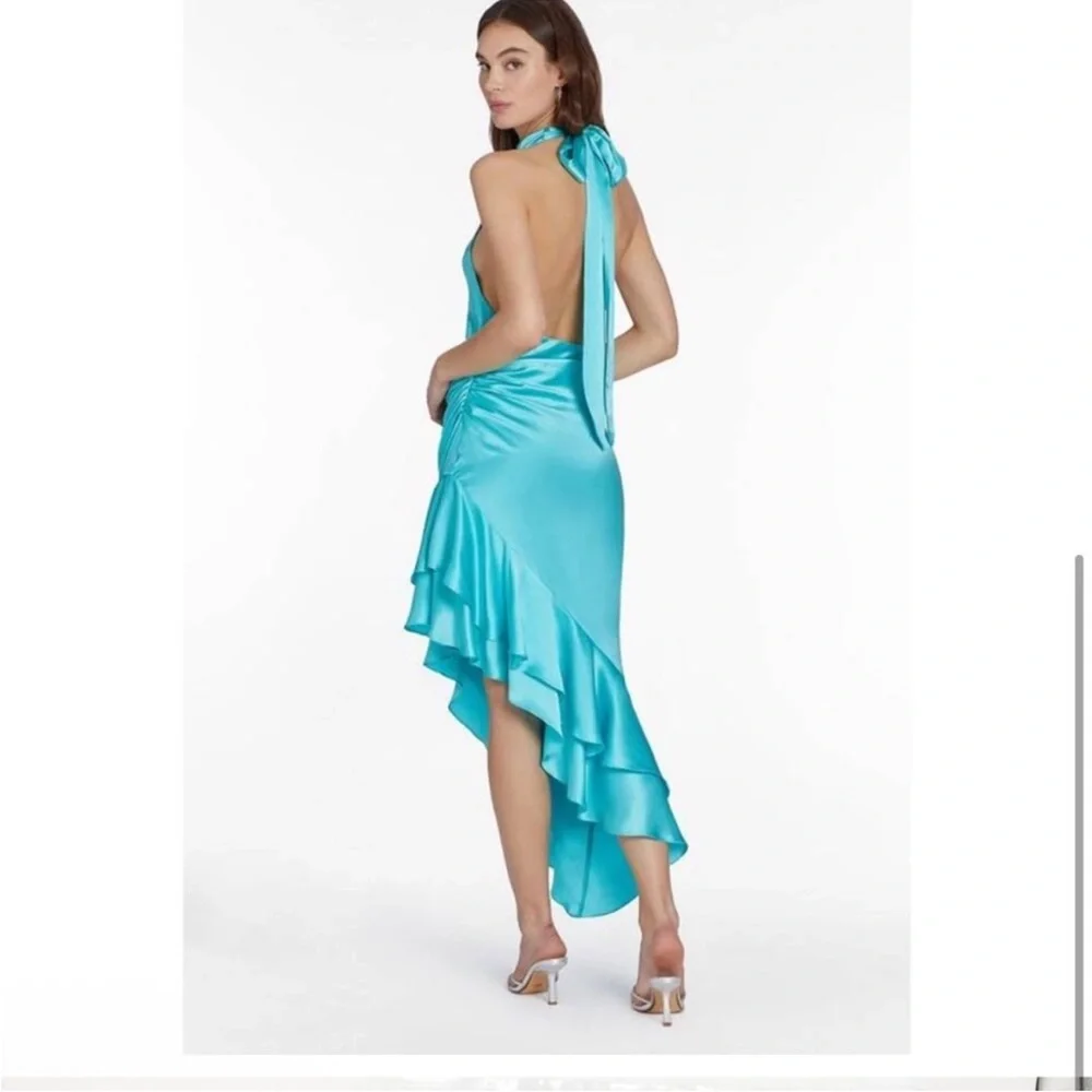 Amanda Uprichard Shaena Silk Halter Dress - Picture 2 of 8